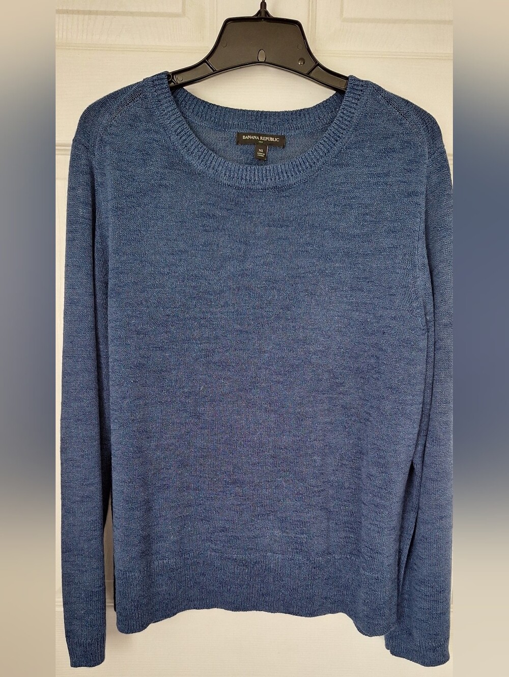 Banana Republic XL Blue Ramie Blend Crewneck Lightweight Sweater